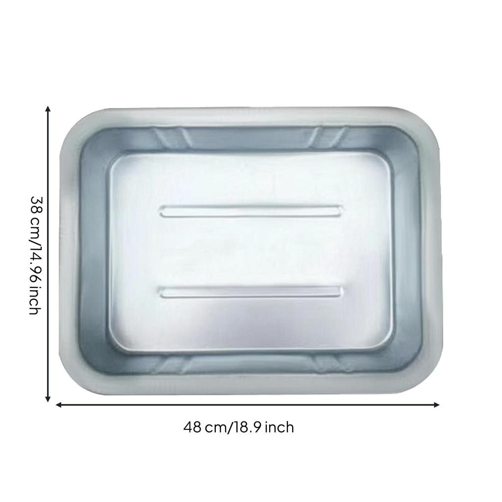Rectangular Oil Drain Pan with Rounded Corners Sturdy Leak Tray Anti-Spill