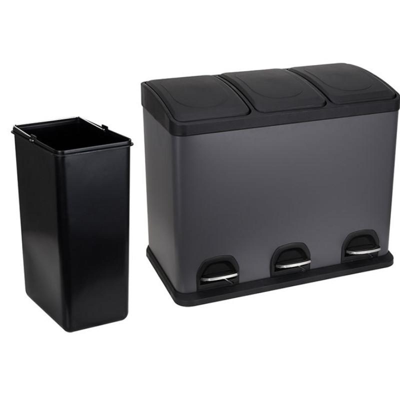 Household Large Capacity Stainless Steel Garbage Can Kitchen Specific Dry Wet Separation Waste Bin