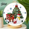 Festive DIY Crafts Christmas Embroidery Kit, Holiday Ornament Craft Xmas Tree Gift Box Pattern, Creative Hobbies Needlework Sewing Kit for Adults