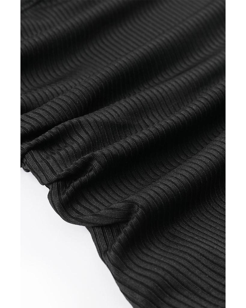 Azura Exchange Ribbed Knit One Piece Swimsuit with Adjustable Straps