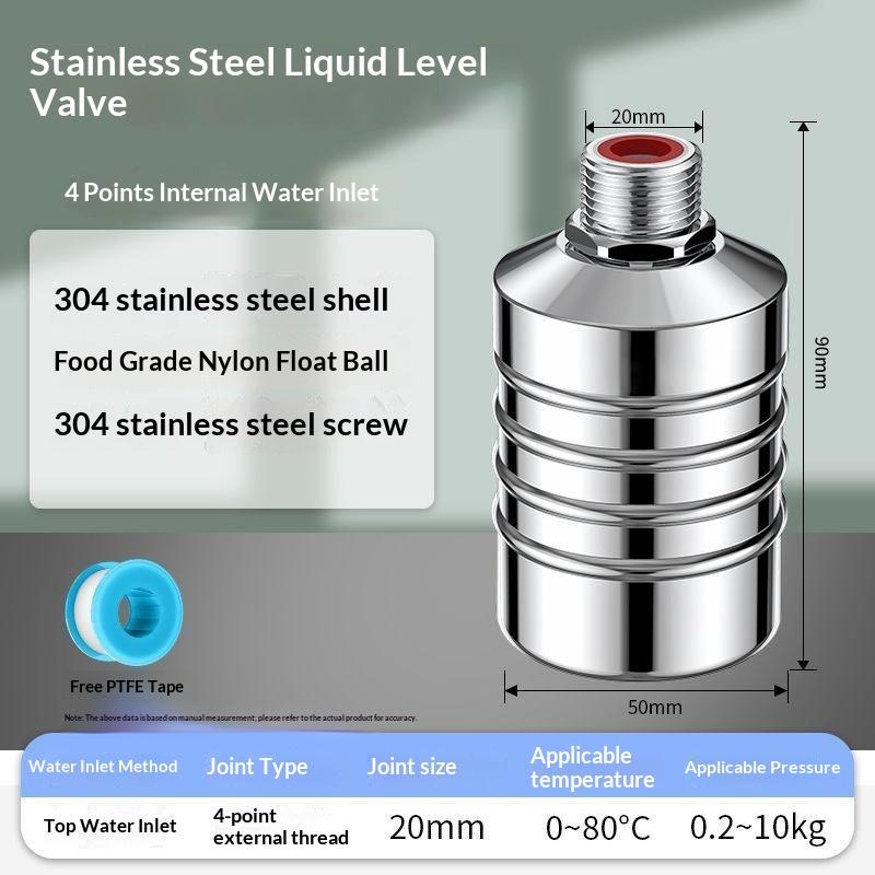 Robinet flotteur de contrôle automatique du niveau d'eau Résistant à l'usure Acier inoxydable 304 pour réservoir d'eau d'irrigation agricole