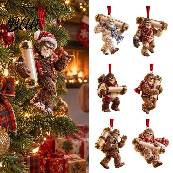 Holiday Cash Present Decoration Big Foot Money Holder for Cash 2D Acrylic Sasquatch Gift Unique Grandchildren Ornament Clear Xmas Tree Hanging Party