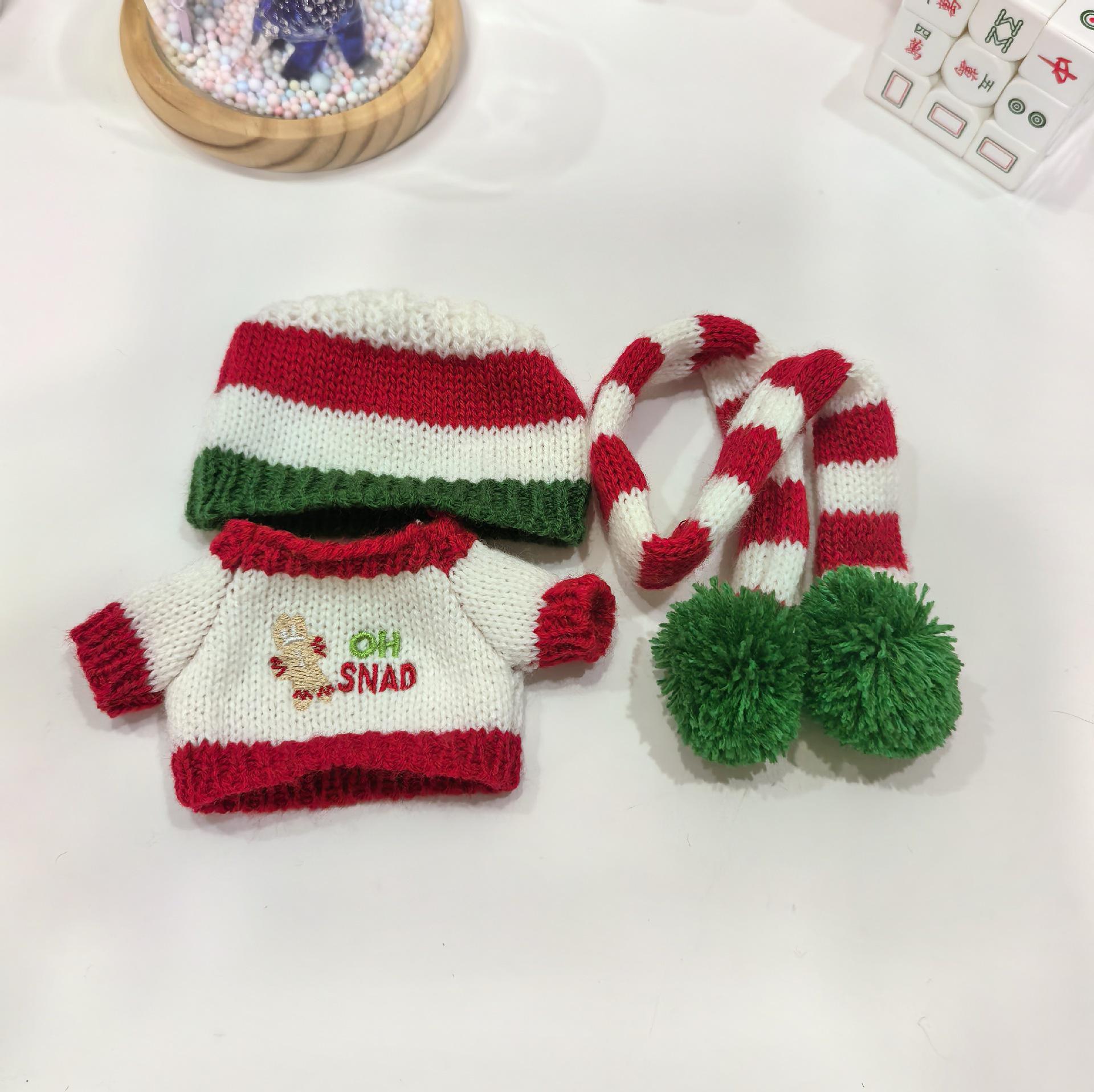 

Лабубу 17 см Рождественский костюм оленя: Комплект накидка и свитер для куклы 17cm Labubu Clothes