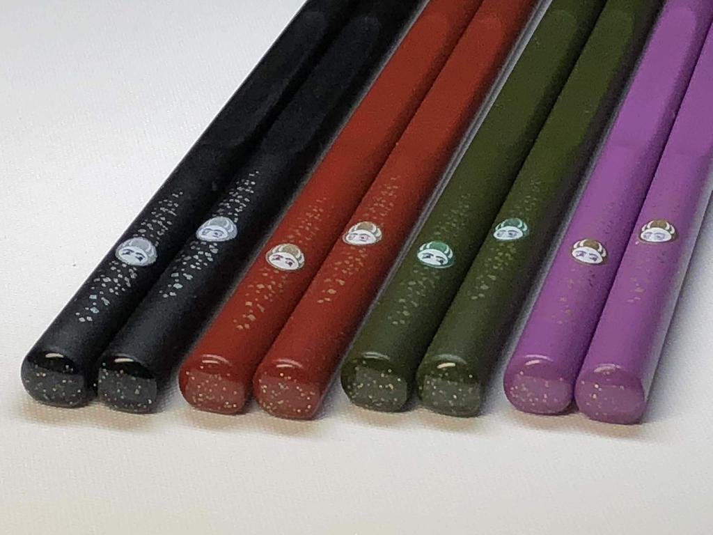 Auspicious Chopsticks with Designs Always Facing for the Spirit of Rising Up After Falling Down Seven Chopsticks Colored Small A Set of Two Pairs of