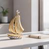 Decorative Sailing Ship Ornament | Nautical, Resin Sailboat Sculpture, for Entryway Table S