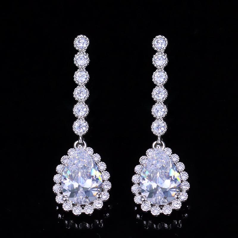 Exquisite Zircon Stud Earrings, Bridal Dinner, Earrings, Earrings, Women