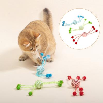 Samostatná hračka pro kočky Hi Cats Sticks Hračky pro kočky Interaktivní provazy Míčové hračky pro domácí mazlíčky Dráždění Vlněný míček odolný proti kousání