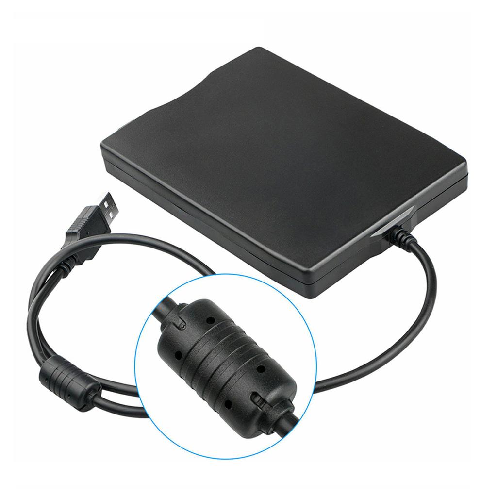 USB External Floppy Disk Drive Portable 3.5 Inch Floppy Disk Drive USB Interface Plug and Play Low Noise for PC Laptop Black