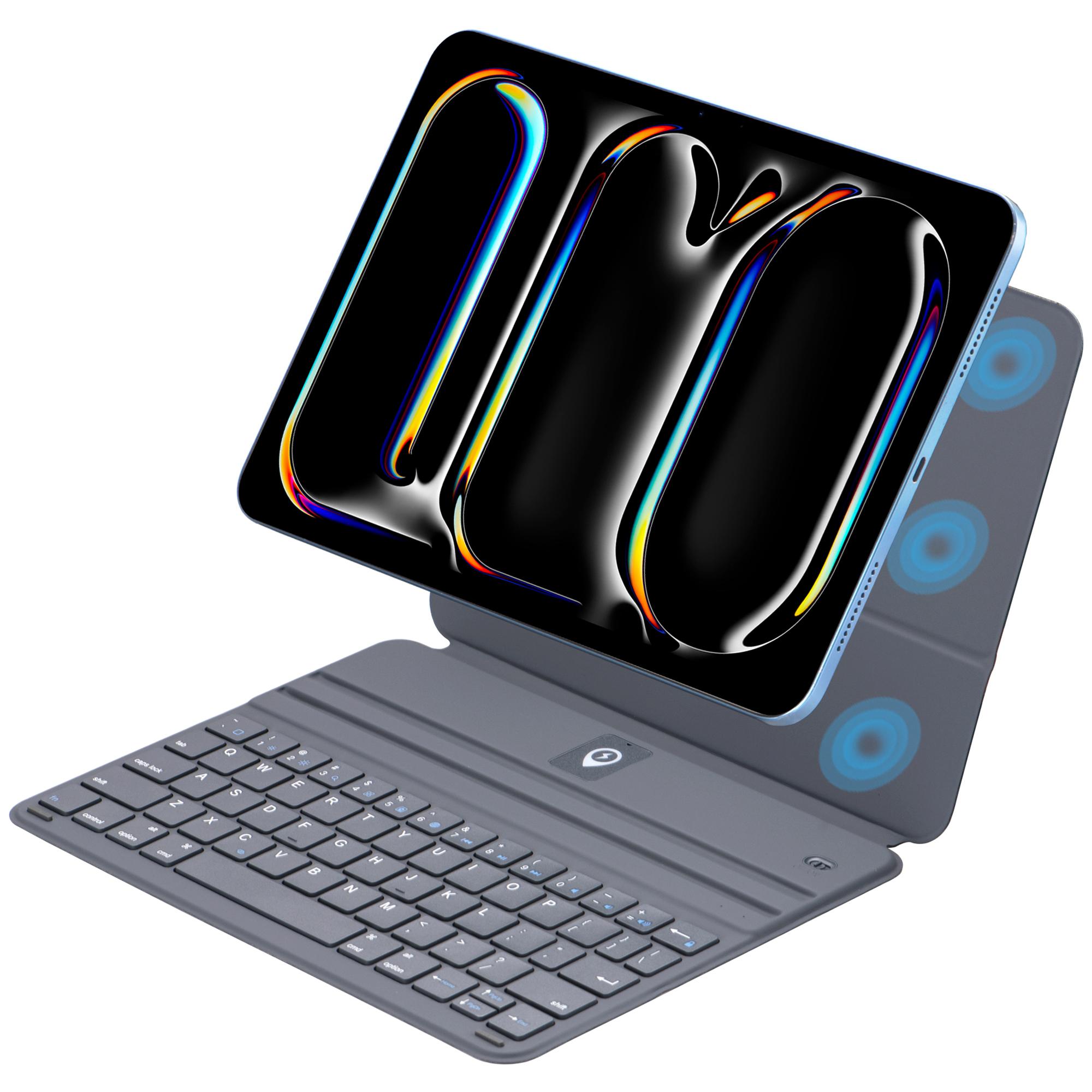 

1038 For iPad (2025)/10.9 (2022) Ultra-Thin Tablet Case with Bluetooth-Compatible Keyboard Black