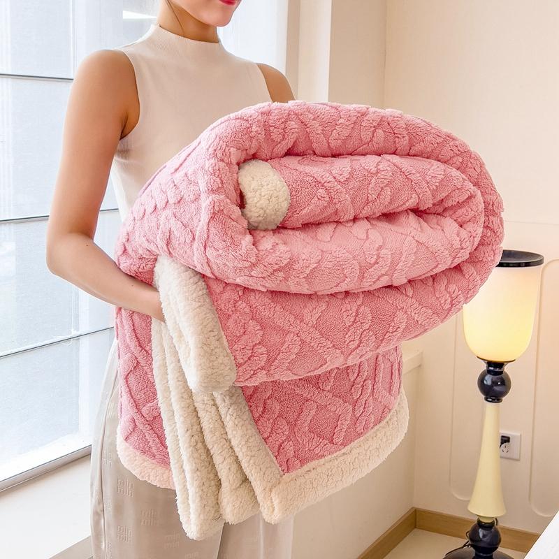 Super Soft Throw Blanket Premium Flannel Fleece 3D Jacquard Lightweight Bed Blanket Fluffy Cozy Blanket for Couch, Sofa, Chair