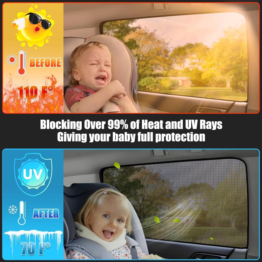 XCBYT Car Window Shades For 2018- Accord Sun Shade For Car Baby Side Window With Breathable Mesh Blocking 99% UV Glare And Privacy Protection Safe