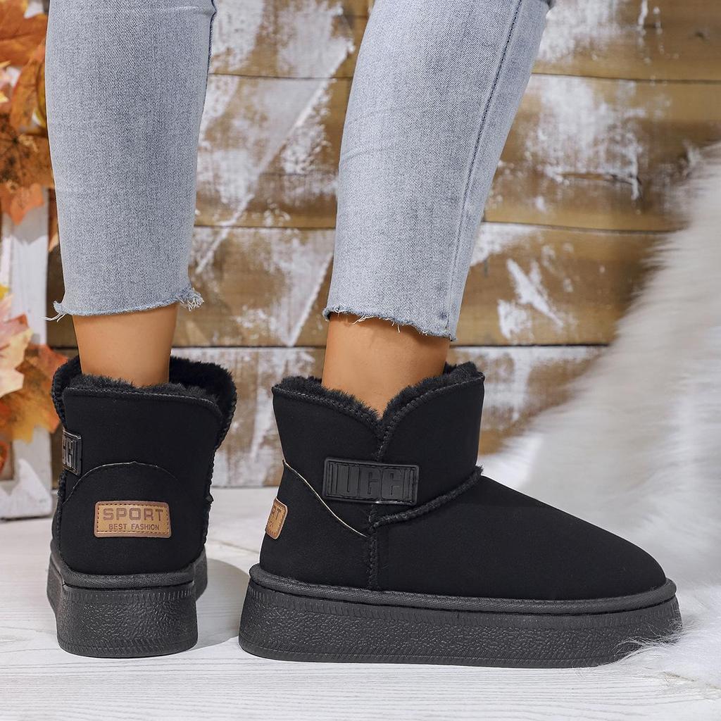 Jesienne i zimowe damskie śniegowce na grubej podeszwie w dużych rozmiarach, wygodne, ciepłe, z okrągłym noskiem 36-41