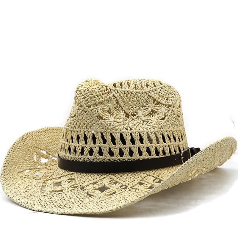 Nuovo cappello jazz in papiro intrecciato a mano con traforo, a falda larga, per la primavera e l'estate europea e americana, cappello di paglia parasole da spiaggia per esterni, alla moda