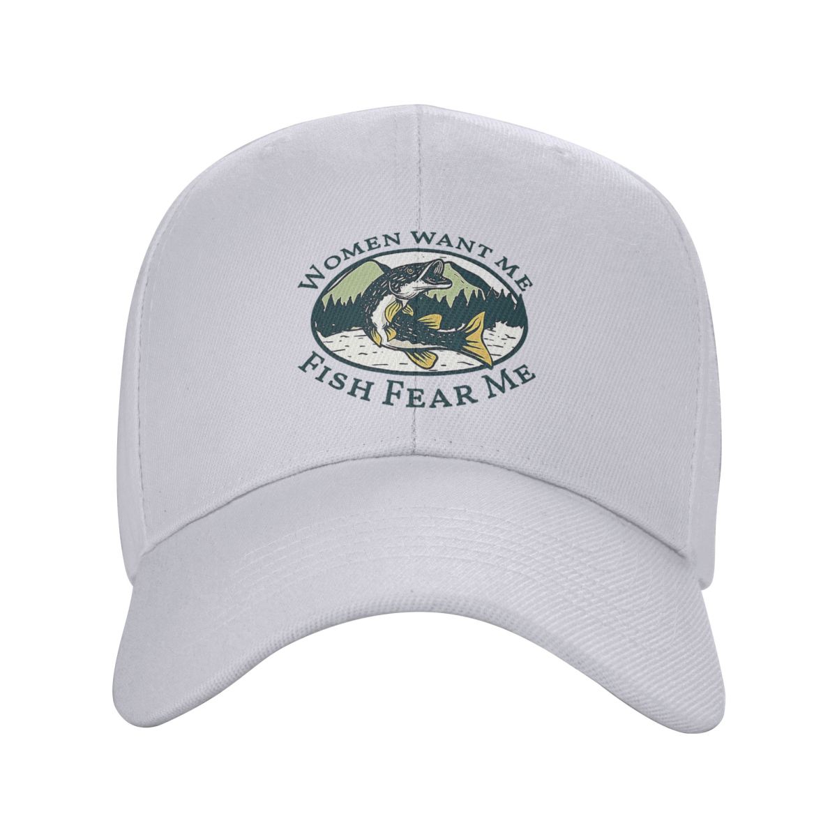 

Women Want Me Fish Fear Me Print Fishing Baseball Caps Snapback Men Women Hats Adjustable Cap Streetwear Baseball Hat Casquette One Size