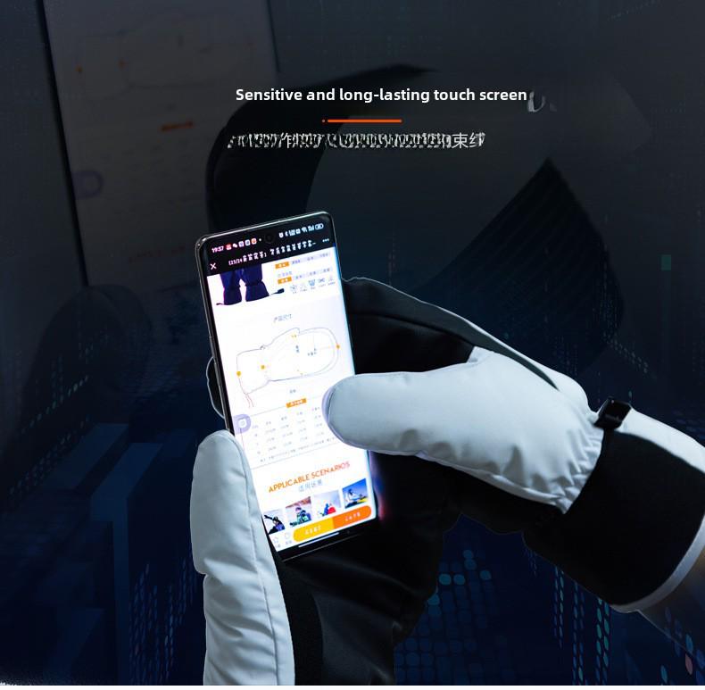 Mănuși de Snowboard de Iarnă: Mănuși de schi de exterior rezistente la vânt, impermeabile, călduroase, compatibile cu ecran tactil