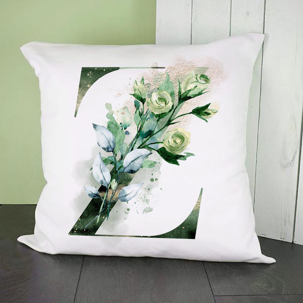 Green Alphabet A B C Printing Pillow Cases Fashion English Letter Home Sofa Living Room Car Decorative Pillowcase Cushion Cover