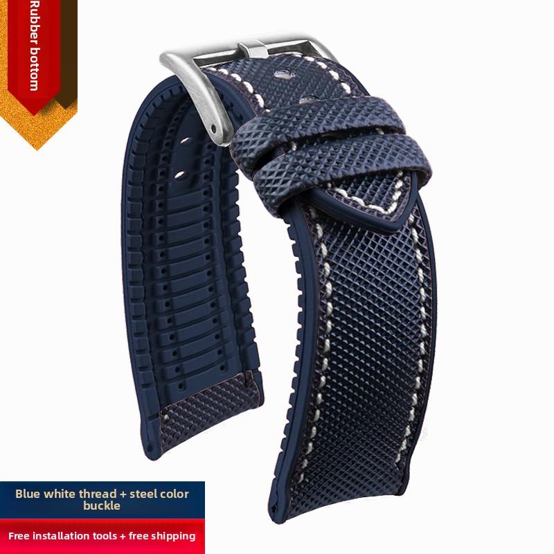 For Seiko No. 5 Submariner/Diving tin/Abalone Series Watchband Waterproof Nylon Rubber Bottom Watch Strap 20 21 22 23 24mm