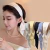 Solid Color Bow Headband Korean Style Hair Hoop Temperament Ribbon Hair Band  Headwear