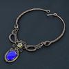 Lapis Lazuli Necklace Handmade Jewelry, 999 Copper Wire Wrapped Necklace Designer Gemstone Jewelry Adjustable Chain Necklace Gift For Mom
