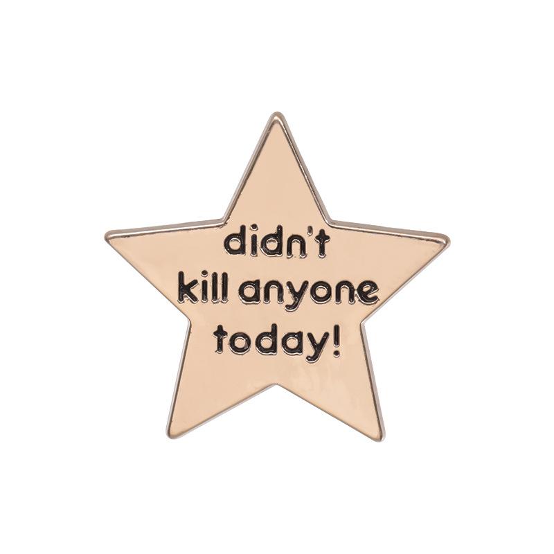 

Star Golden Stylish Shaped Metal Brooch With Alphabet Design For Unisex Accessories Fashion QHXZ641