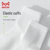 MIIOW Kids 5A Antibacterial Campus White Mid-Calf Cotton Socks