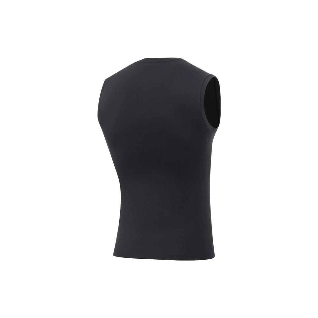 Li Ning Fitness Series Logo Print Rundhals Warm Slim Weste Herren Westen Schwarz AUDT015-1