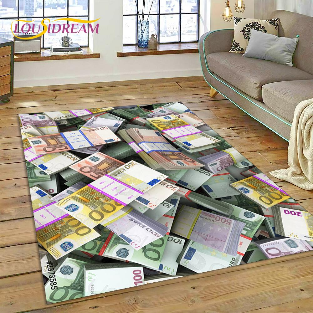 

Долар, євро, фунт, багатий на гроші мультяшний килимок, килимок для дому, вітальні, спальні, дивана, килимок, дитячий нековзний килимок 40x60cm(15x23in)