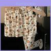 Cartoon Summer Sleepwear Set For Men And Women With Milk Silk Fabric Breathable Lounge Wear