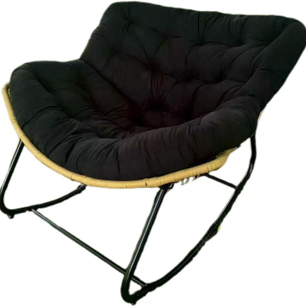 “Nordic Light Luxury Bird's Nest Rattan Rocking Chair for Living Room or Balcony – Extra Large for Adults”