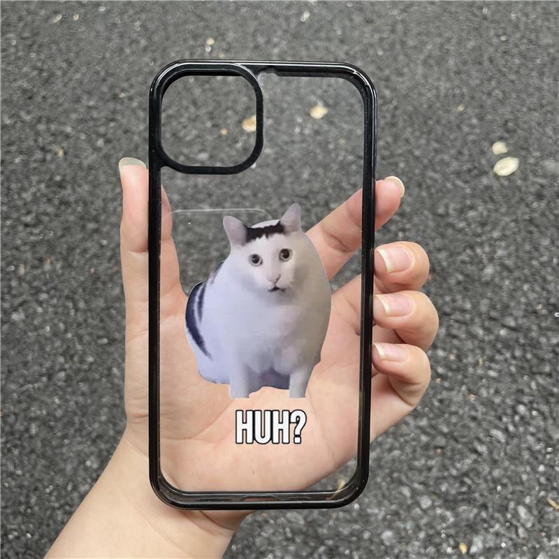 Funny Cartoon Meme Cat Phone Case for IPhone 15 Pro Max 16 11 12 13 14 Pro Max 7 8 Plus 13 Mini XS Max XR 17 Cover Clear Fundas