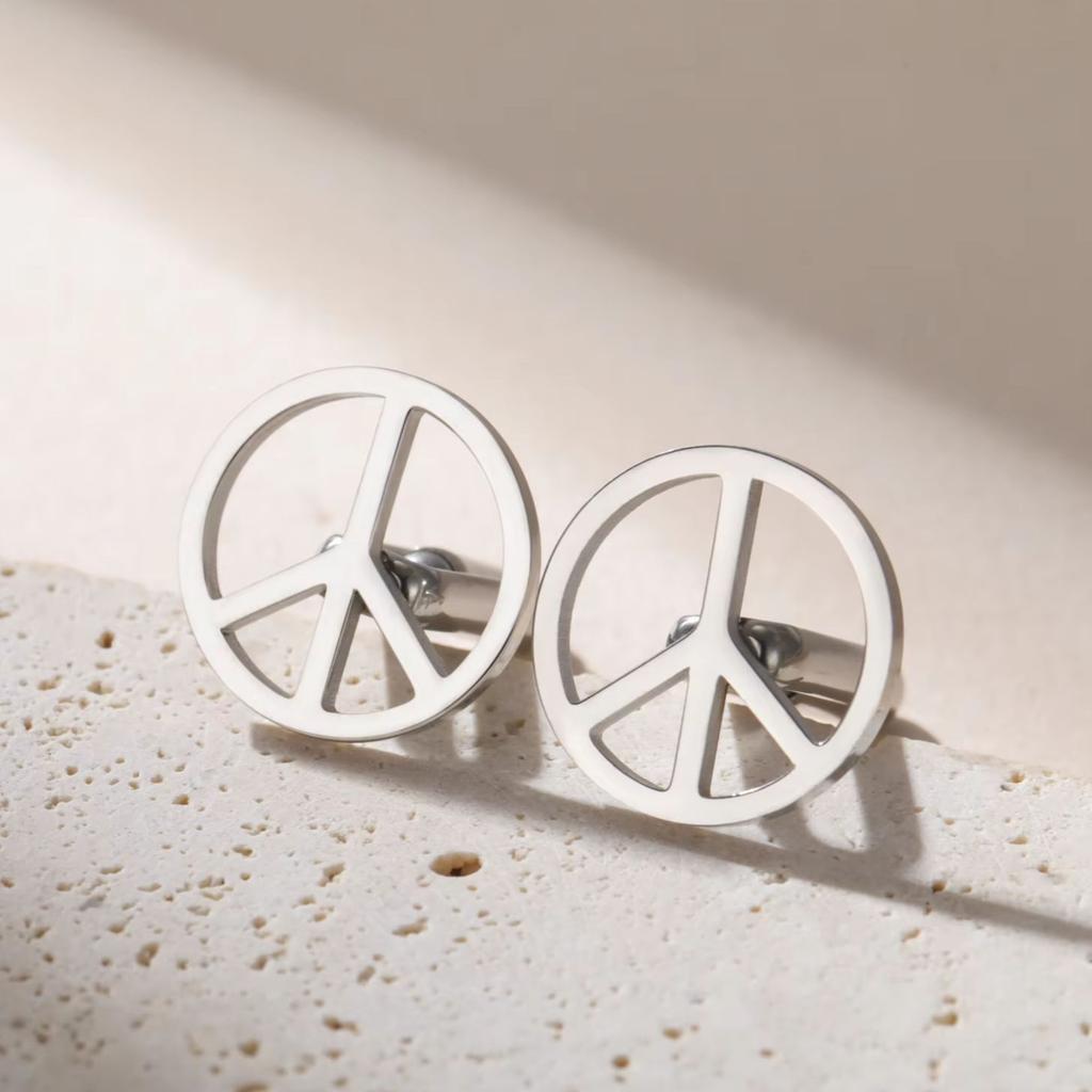 LIKGREAT Stainless Steel Cufflinks for Men Peace Symbol Classic Lapel Pin Cufflink for Suits Office Business Gift Jewelry