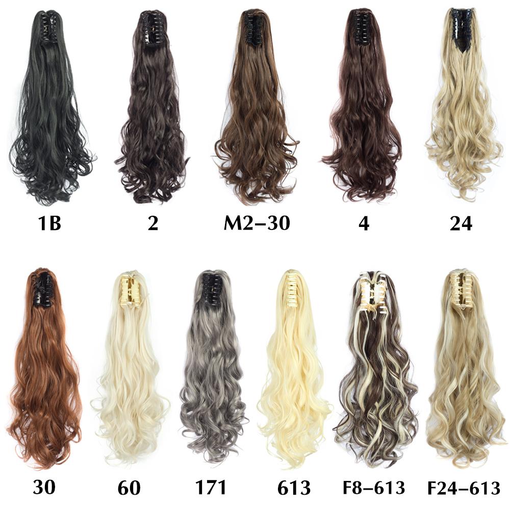 Synthetic Claw Long Curly Wavy Ponytail Hair Extensions Clip In Ponytail Elegant For Women Daily Use Hair Accessories