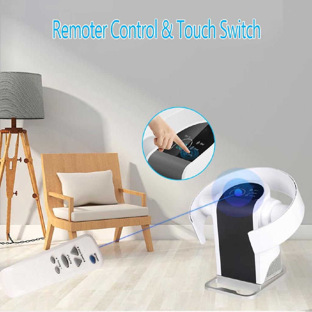 37W Electric Fan Mini Bladeless Air Conditioner Wall-Mounted Tabletop Cooling Remote Control Home Office