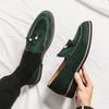 2025 autumn and winter new men's British fringed men's shoes Korean version fashion casual leather shoes large size 47 youth