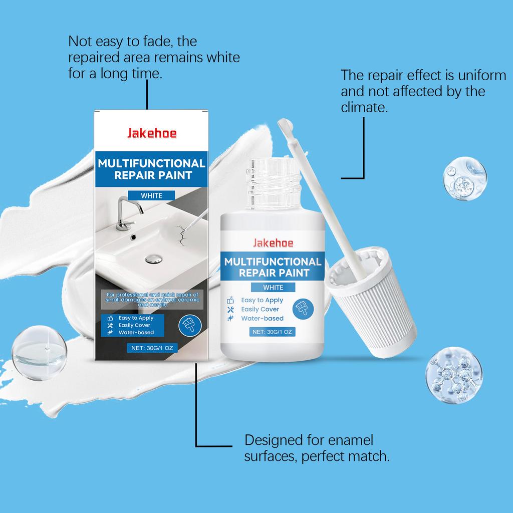 JAKEHOE Multifunktionale Reparaturfarbe Wasserdicht Badezimmerrenovierung Abdecken von Kratzern Mängeln Reparatur Wände Multifunktionale Farbe
