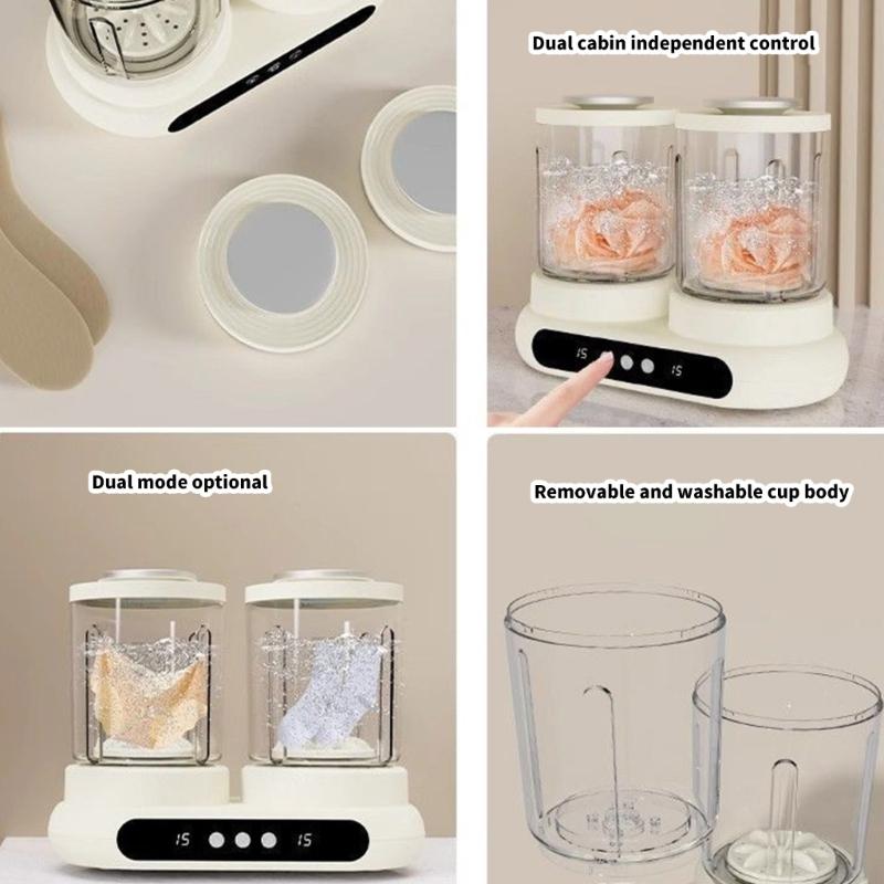 Double Bucket Laundry Machine Simultaneous Separate Washing Device Perfect for Delicates and Undergarments