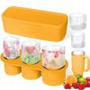 Silicone Ice Cube Maker Tray For  Cup with Lid and Bin for Freezer, 3 Hollow Large Cylinder Ice Cube Mold for Drinking Ice Tray