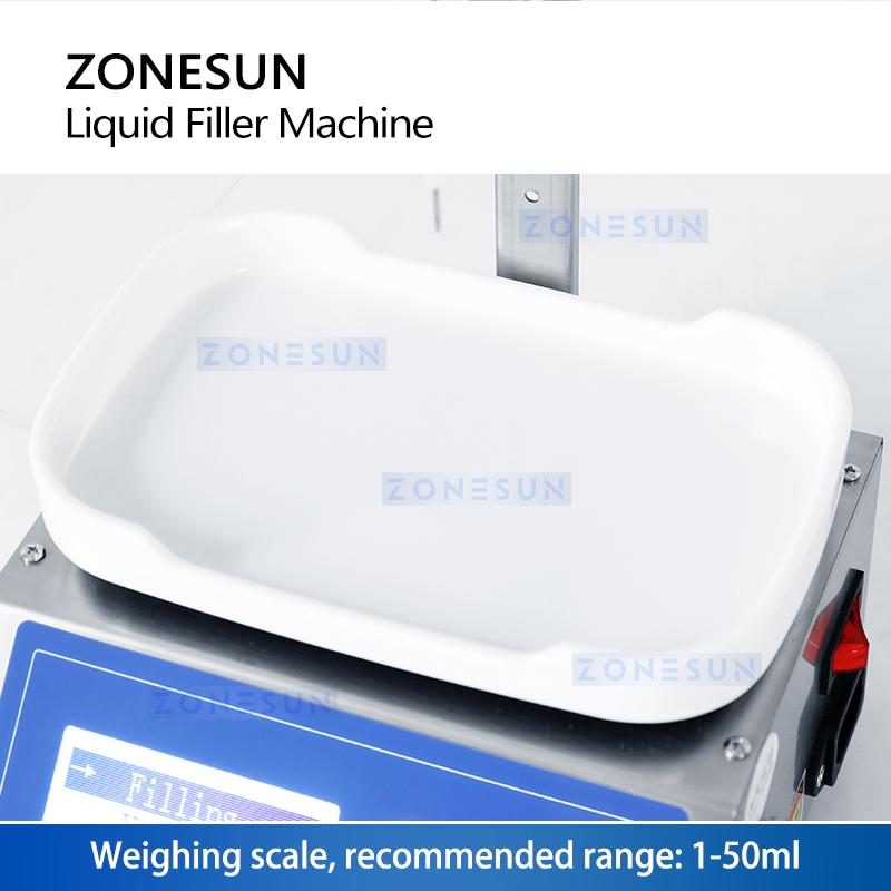 ZONESUN ZS-M90 Peristaltic Pump Semi-automatic Digital Control CNC Weighing Filling Machine Perfume Solution Filler