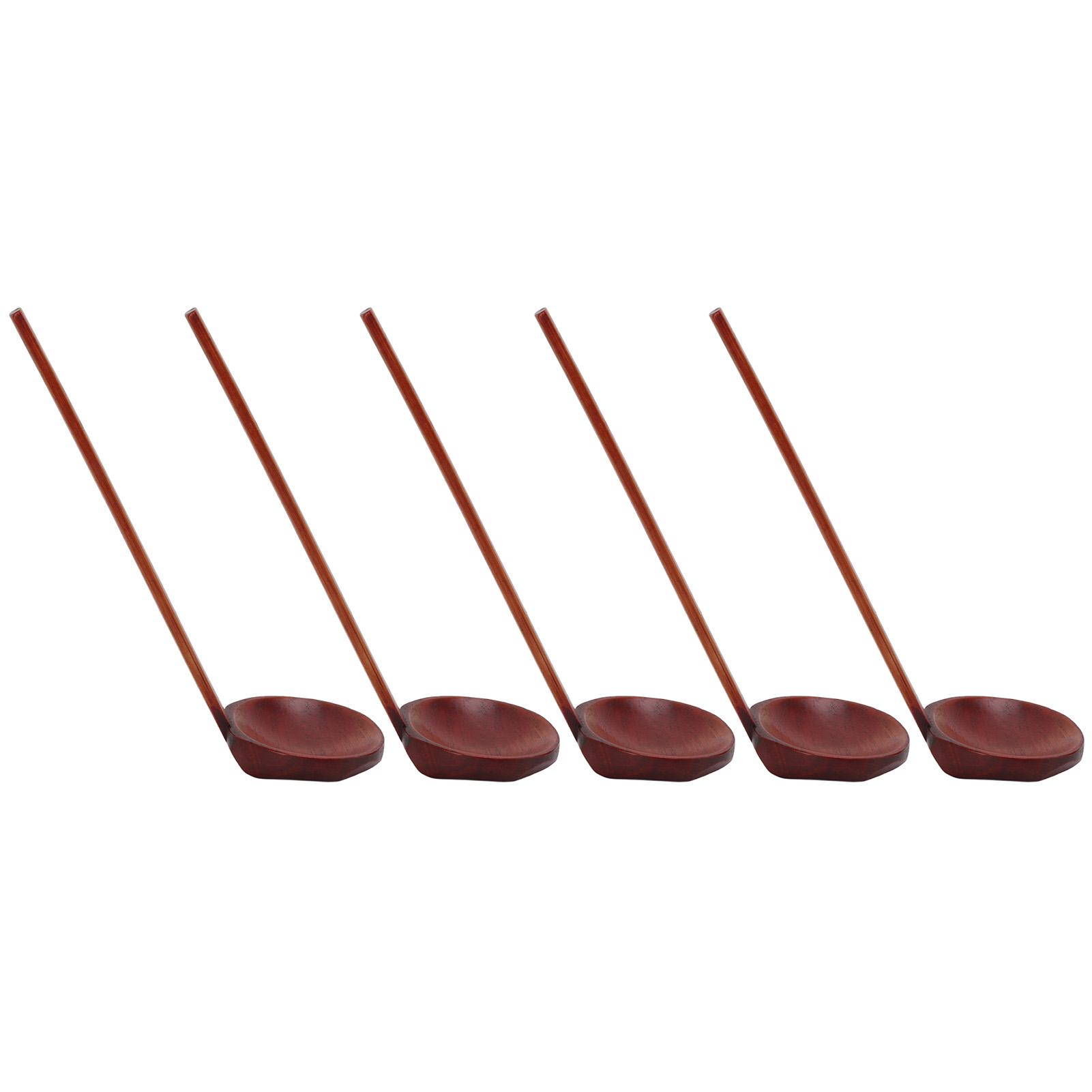 

5 шт. Деревянные ложки Прочная ручка Ручная полировка Более гладкие Легкие Японская ложка из черепахового панциря