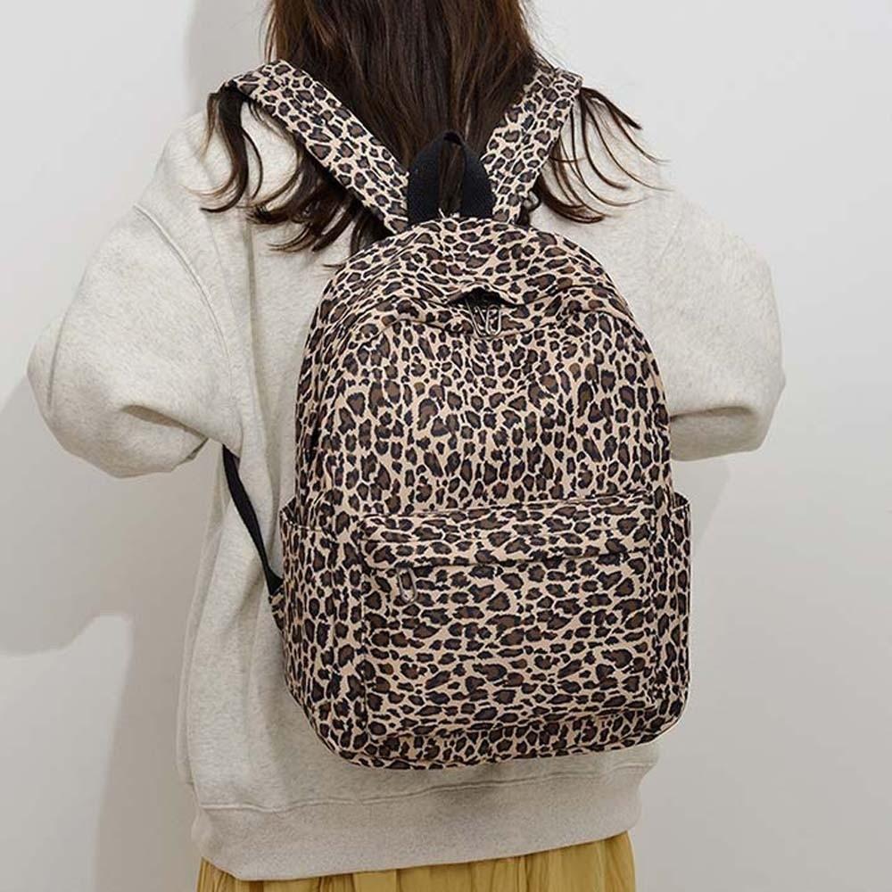 Nylon Schüler Schultasche Tagesrucksack Rucksack mit großem Fassungsvermögen Laptoptasche Rucksack mit Leopardenmuster Reisen