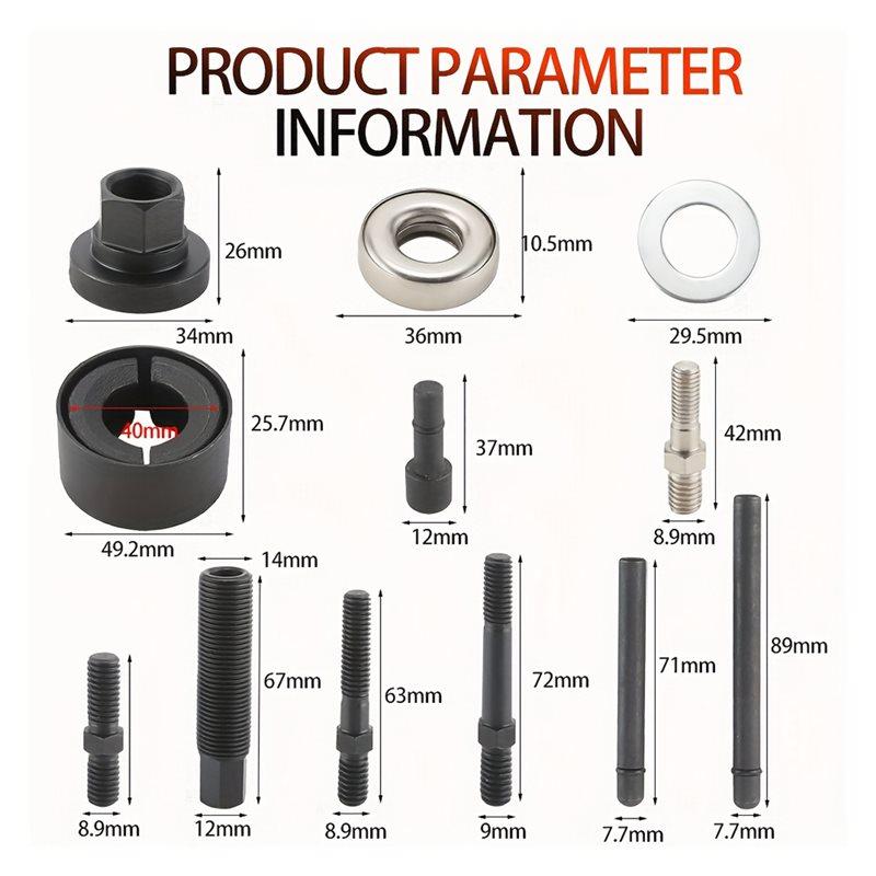 ABFS For Water Pump Vacuum Pump Pulley Removal Tool Set-Power Steering Pulley Puller Installer Kit For Most Engines