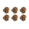 6Pcs Cabinet Knob Rose Flower Shape Delicate Ceramic Knob for Dresser Drawer Leopard White