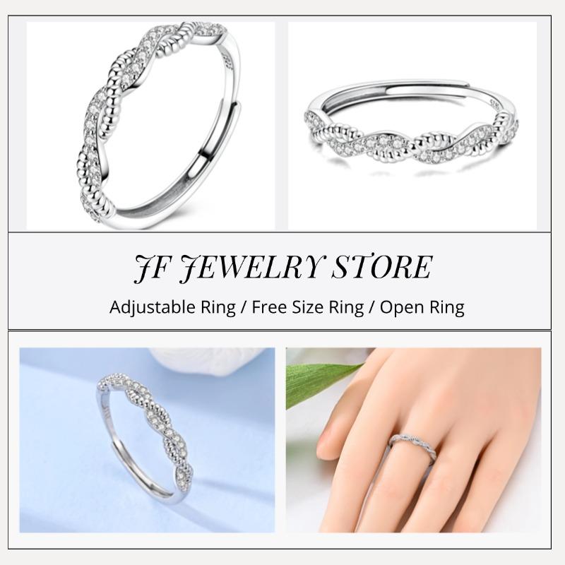 Free Size Ring For Women S925 Silver Original Blue Eyes Dragon Bee Shell Cherry Adjustable Rings Clover Chain Open Ring Jewelry