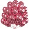100Szt Balony Metaliczne  Lateksowe Czerwone Duże  30Cm Chrom Urodziny
