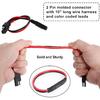 Wadoy 2 Pin Quick Disconnect Wire Harness SAE Connector 14 Gauge Heavy Duty Hight Capacity Battery Cable 10'' Leads(5 Pack)