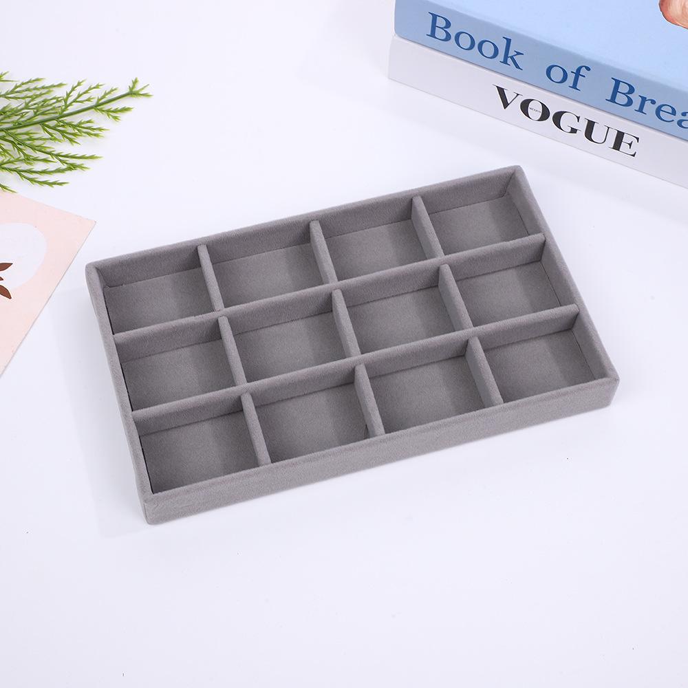 Velvet Jewelry Box – Ring and Earring Tray with Bracelet Compartment