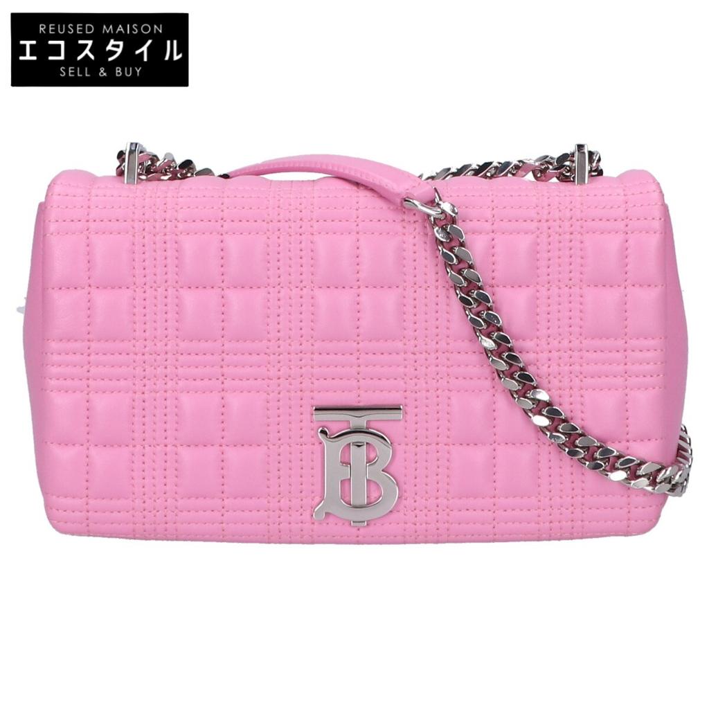 BURBERRY 8045991 LL SM LOLA CL LQC Lamb Leather Chain Shoulder bag PRIMROSE PINKUsed
