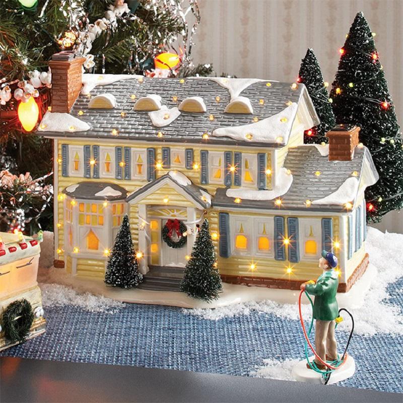 Christmas Ornaments Gift Old Man Car House Resin Small Christmas Statue Griswold Villa Home Desktop Figurine Garden Decorations