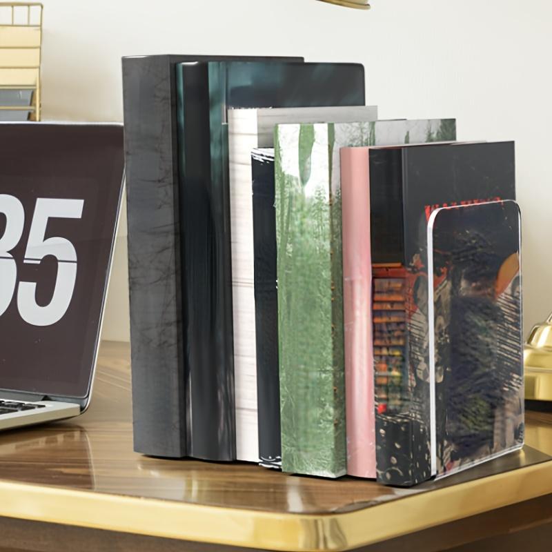 Set of 2 Acrylic Book Holders - Desktop Book Organizer - Book Display Shelf for Office, Home, And Bookstore
