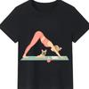 Yoga Girl Graphic T Shirt Black Summer Casual Clothing Handstand Pose Print Tee Short Sleeve Casual for Yoga and Fitness Lovers